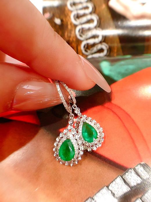 1.5克拉祖母绿耳扣 商品图0