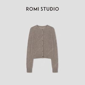 ROMI STUDIO“松弛随性”12针单边100羊毛软糯圆领开衫 RW24AS90214