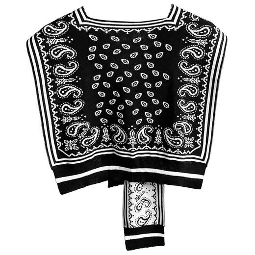 【韩版设计，针织装饰，搭肩腰果花假领子，时尚百搭，女神范十足】新款披肩外搭女士坎肩 韩版春秋针织装饰 衬衫搭肩腰果花假领子-QQ 商品图1