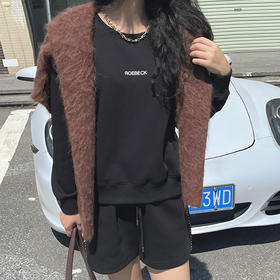 【顺丰包邮】99036 洛诗琳定制绣花圆领卫衣抽绳休闲短裤两件套626