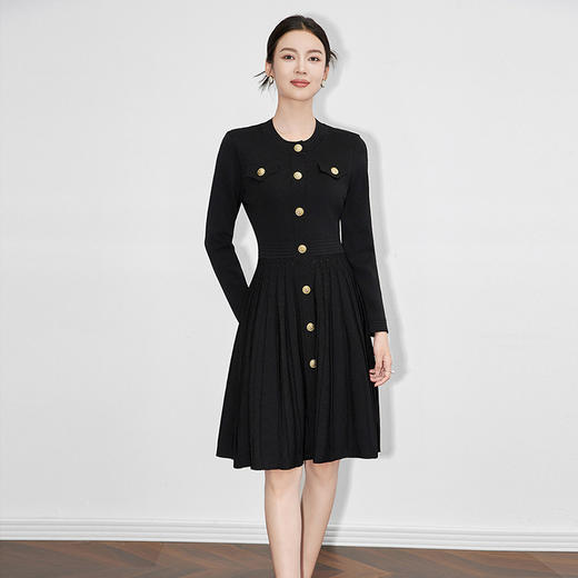 【高货wl】全新升级【铂金会员321/天猫429/差价108】(33516) 洛诗琳小香名媛针织连衣裙小个子修身显瘦打底百搭针织裙 商品图2