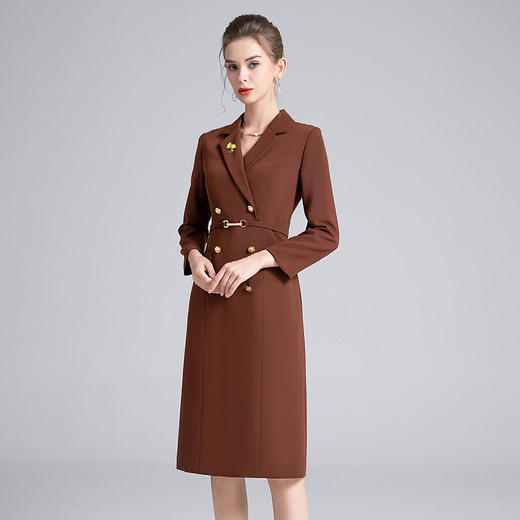 【deo】全新升级【铂金会员367/天猫499/差价132】(14114) 洛诗琳秋冬高级感时尚通勤连衣裙2024收腰显瘦气质裙子 商品图3