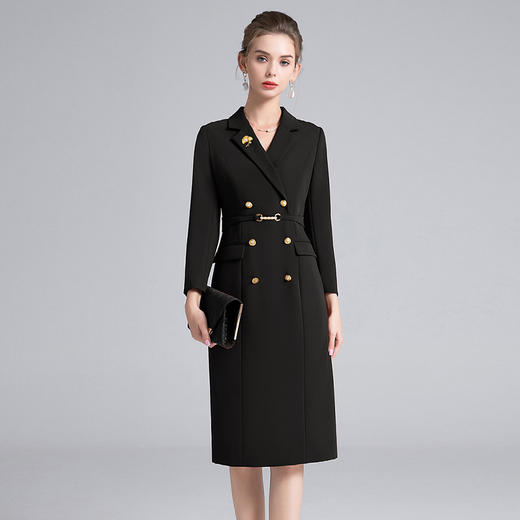 【deo】全新升级【铂金会员367/天猫499/差价132】(14114) 洛诗琳秋冬高级感时尚通勤连衣裙2024收腰显瘦气质裙子 商品图2