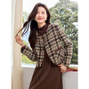 【年货节】熙世界2025秋冬款小香风夹棉外套女短款小个子复古格纹粗花呢上衣 商品缩略图1