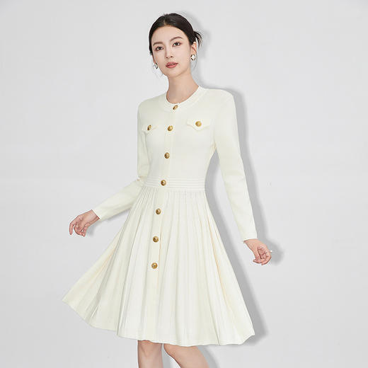 【高货wl】全新升级【铂金会员321/天猫429/差价108】(33516) 洛诗琳小香名媛针织连衣裙小个子修身显瘦打底百搭针织裙 商品图3