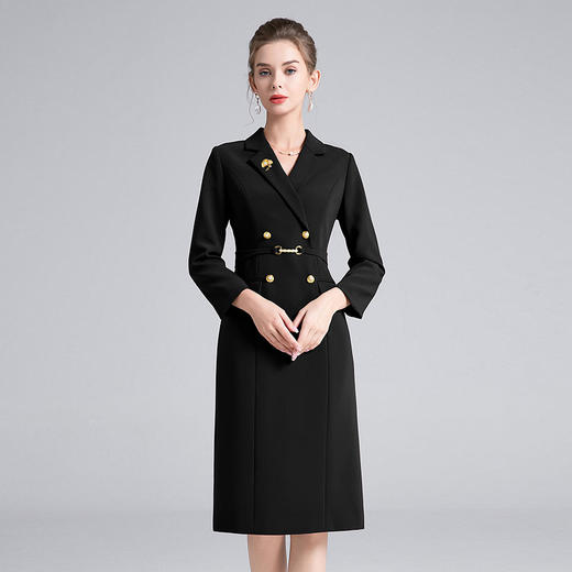 【deo】全新升级【铂金会员367/天猫499/差价132】(14114) 洛诗琳秋冬高级感时尚通勤连衣裙2024收腰显瘦气质裙子 商品图0