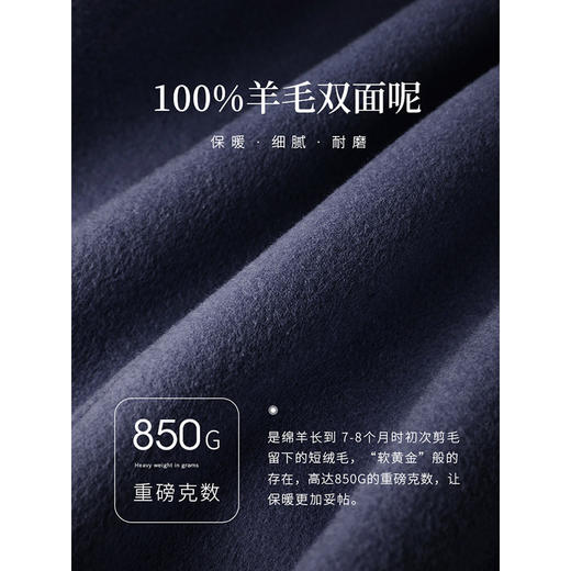 【年终特卖】熙世界双面呢绵羊毛大衣女2025冬季新款小个子西装式双面毛呢外套 商品图3