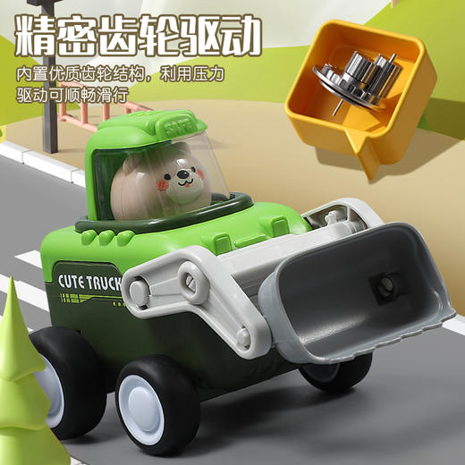 【萌宠按压玩具车礼盒装】工程车/火车多款组合，多关节可动，锻炼手眼协调力，记忆力，喜欢车的车的宝宝有的玩啦～ 商品图8