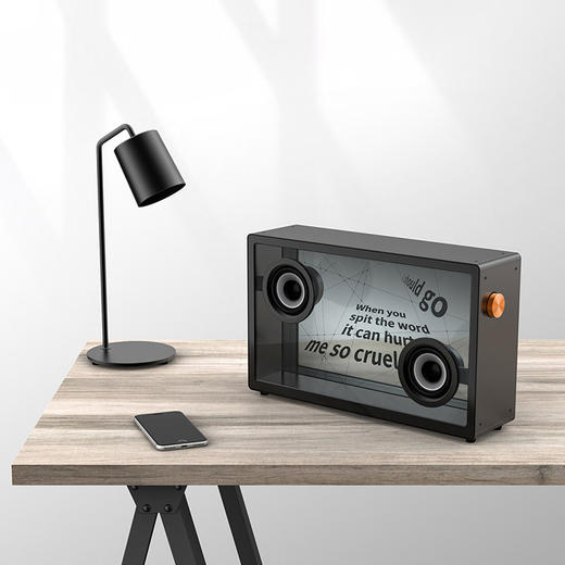 MORRORART 悬浮歌词透明可视化字幕弹幕透明无线蓝牙音箱重低音桌面音响hifi扩音器 黑色ZB 商品图3