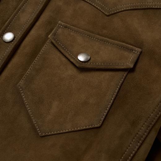 ROMI STUDIO“棕标甄选” 沙特进口绒面羊皮复古短款皮衣 431PS048 商品图3