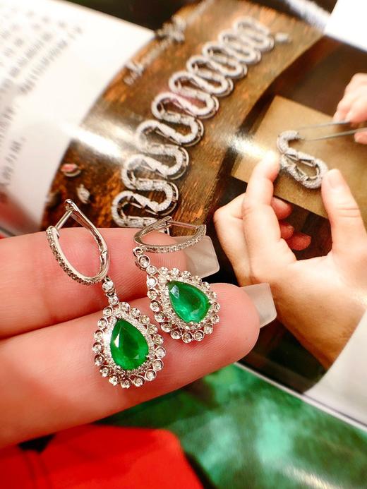 1.5克拉祖母绿耳扣 商品图1