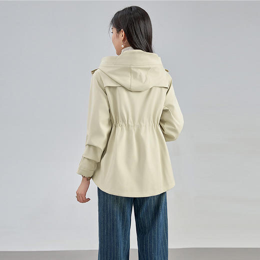 【高货wl】全新升级【铂金会员404/天猫539/差价135】(13314) 洛诗琳短款风衣外套女2024年早秋宽松连帽设计感显瘦外套 商品图4