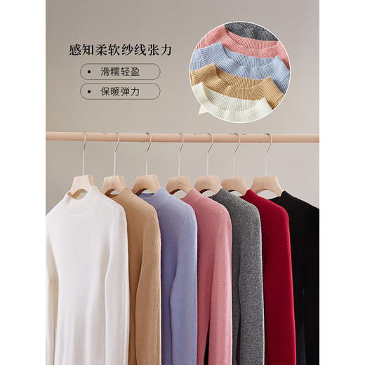 【年货节】熙世界*美利奴羊毛衫女半高领针织毛衣内搭打底衫2025冬季新款 商品图2