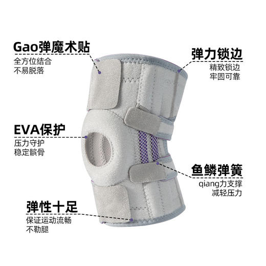 【专业运动护膝】髌骨带半月板 登山篮球跑步健身硅胶支撑护膝护具 商品图2
