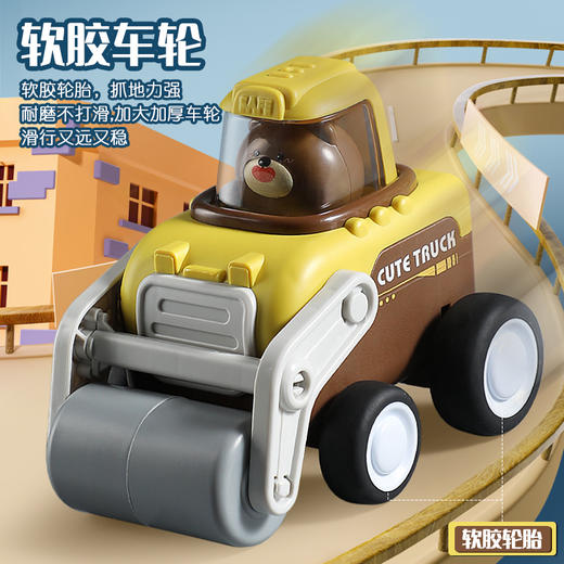 【萌宠按压玩具车礼盒装】工程车/火车多款组合，多关节可动，锻炼手眼协调力，记忆力，喜欢车的车的宝宝有的玩啦～ 商品图9
