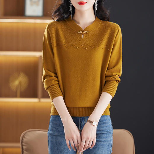 CC 17-2211国风盘扣针织上衣 商品图1