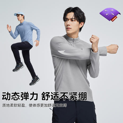 【P100】拓路者Polartec100抓绒衣24年秋冬半开襟男女休闲保暖摇粒绒打底衫 商品图2