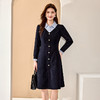 【清仓99】8/3奢姿大码女装2024秋季学院风翻领拼接裙子胖妹妹时尚假两件连衣裙9943853575 商品缩略图1