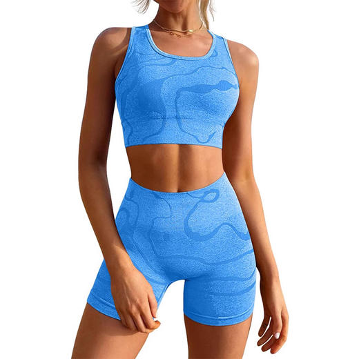 跃牌【菲凡系列】健身服跑步运动套装夏季高腰提臀防震无缝瑜伽服套装S051 商品图4