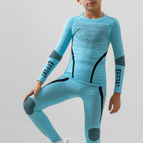 跃牌【菲凡系列】儿童滑雪速干衣男女童户外运动保暖内衣套装秋冬跑步骑行压缩内衣L6069 商品图2