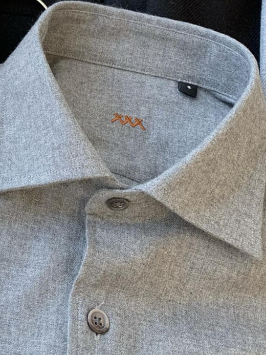 杰尼亚衬衫。 麻灰色。米色 商品图9