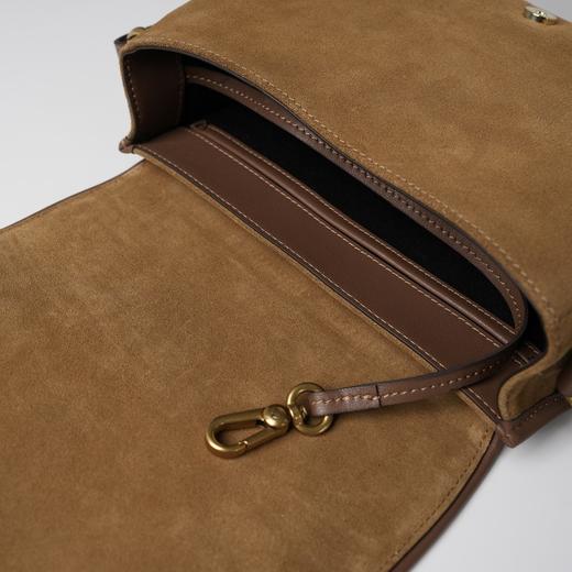 ROMI STUDIO“棕标甄选”*牛皮拼色绒面单肩斜跨马鞍包 24SSB144 商品图4