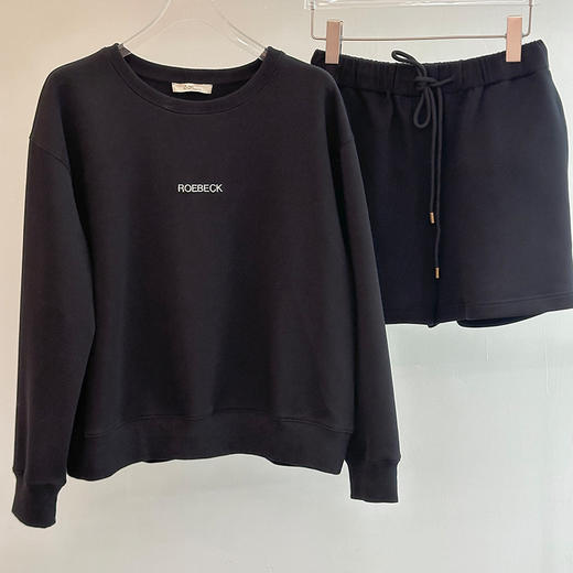 【顺丰包邮】99036 洛诗琳定制绣花圆领卫衣抽绳休闲短裤两件套626 商品图4