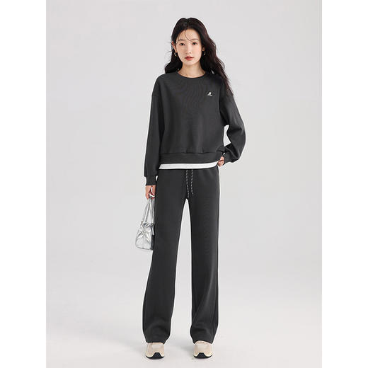 【年终特卖】熙世界通勤运动风加绒卫衣套装休闲裤两件套女2025新款秋冬一整套 商品图4