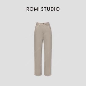 ROMI STUDIO“法式优雅”长绒斜纹棉高士线洗水直筒牛仔裤431NS080