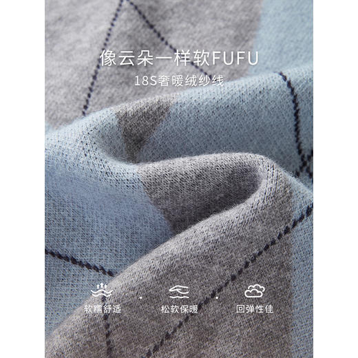 【1件75折】熙世界复古菱格毛衣女宽松慵懒风套头圆领针织衫上衣2025秋冬新款 商品图3