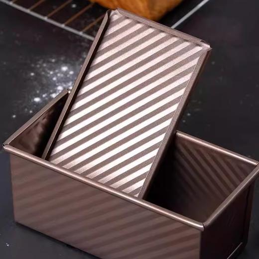 230g/450g 碳钢金色波纹吐司模带盖  大号小号吐司盒面包模 烘焙模具 商品图1