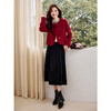 【年终特卖】熙世界安可拉红色绵羊毛外套女短款小香风圈圈呢大衣2025冬季新款 商品缩略图4
