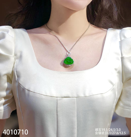 老坑玻璃种艳绿佛公吊坠【4010710】具体价格微信咨询 商品图4