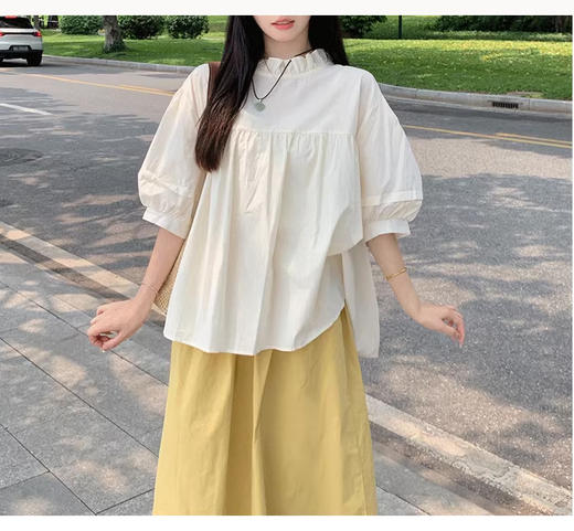 裁缝学苑AQ368森系泡泡袖木耳边衬衫纸样马甲半身裙套装服装打板图纸 商品图4