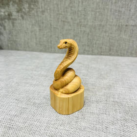 灵蛇印章°黄杨木摆件