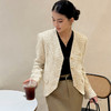 【顺丰包邮】99053 洛诗琳设计感小香风粗花呢v领时尚短款外套160495 商品缩略图1