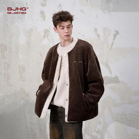 BJHG不计后果可拆卸羊羔绒棉服男款冬季潮牌90白鸭绒防寒加厚外套