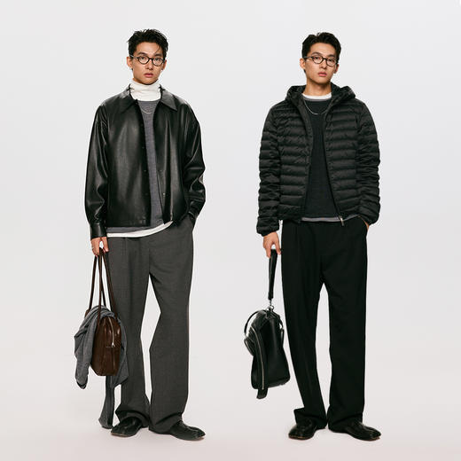 棉仓3561026001-【设计师合作版】松弛学者  冬季男士精纺羊毛简约设计圆领毛衣 商品图3