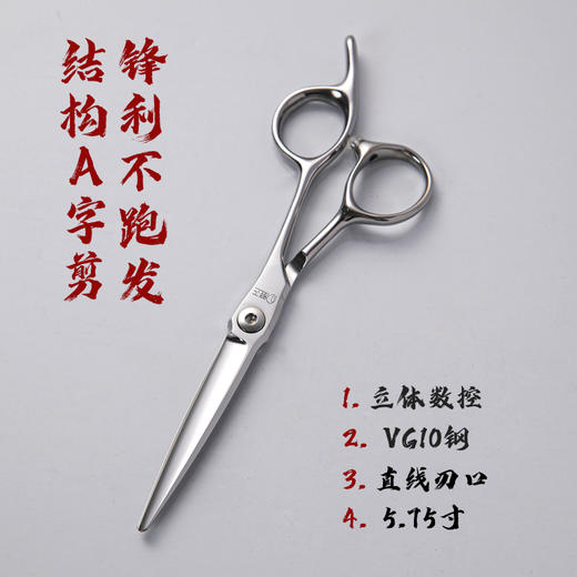 雅正5.75寸发型师专用剪美发精修结构剪VG10钢a字剪 商品图1