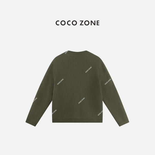 COCO ZONE 设计感纯色女士针织开衫简约圆领上衣CC1C2008 商品图1