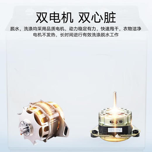 威力（WEILI）洗衣机15kg公斤半自动双缸洗衣机双桶大容量家用双筒 洗脱分离 强劲动力 洗脱双电机 XPB150-2208S【15公斤】 商品图3