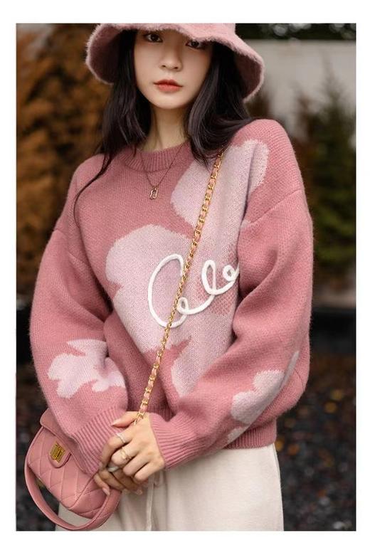 商场同步Sonia同款奶盖慕斯好看花朵毛衣 商品图9