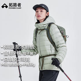 【雪狐鹅绒服】拓路者2024冬季90鹅绒金标p棉羽绒服外套女连帽