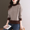 CC-103-1670半高领毛衣女2024新款秋冬小个子短款拼色配裙子时尚针织打底衫 商品缩略图0