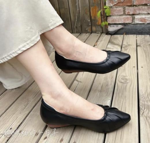 安启美奈羊皮坡跟小单鞋，透气软弹鞋垫，亲肤防臭 商品图1