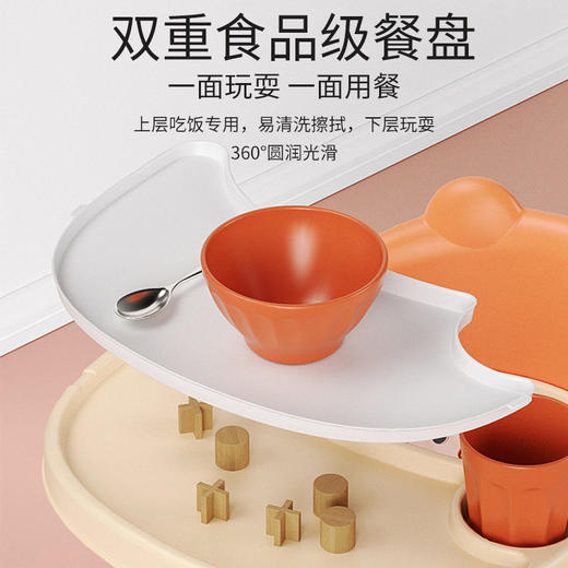 【儿童多功能叫叫椅可加高餐椅】家用婴儿宝宝餐车靠背椅卡通凳子 商品图3