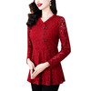 SMZ31401洋气妈妈装冬季新款长袖蕾丝加绒修身打底小衫显瘦百搭收腰上衣潮 商品缩略图4