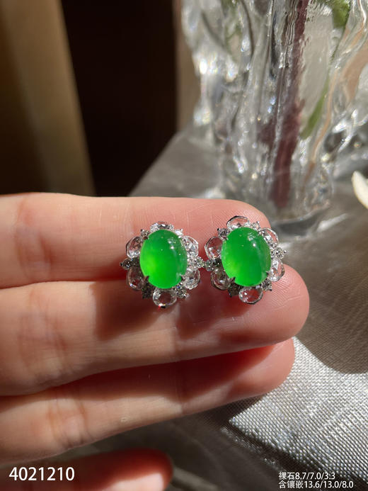 4021210，蛋面耳钉。具体价格微信咨询 商品图3