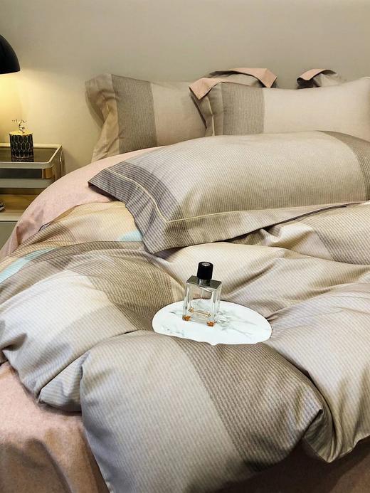 利路米秋冬新款纯棉温暖格调暖绒磨毛四件套暖格 商品图1