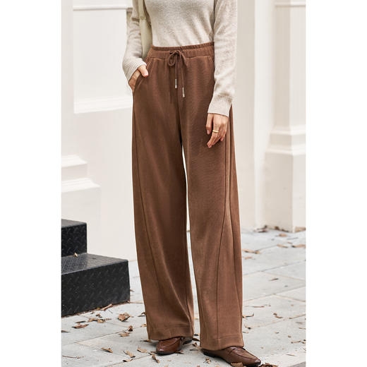 【剩XXL】米思阳2025秋季新品自发热羊绒质感休闲裤 显瘦百搭直筒裤 三色可选3634 商品图2